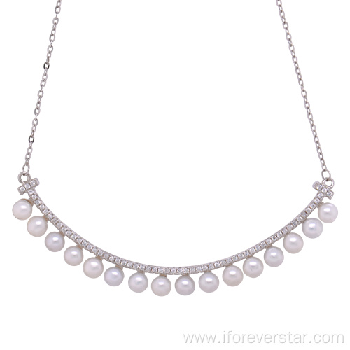 925 silver natural pearl necklace for women